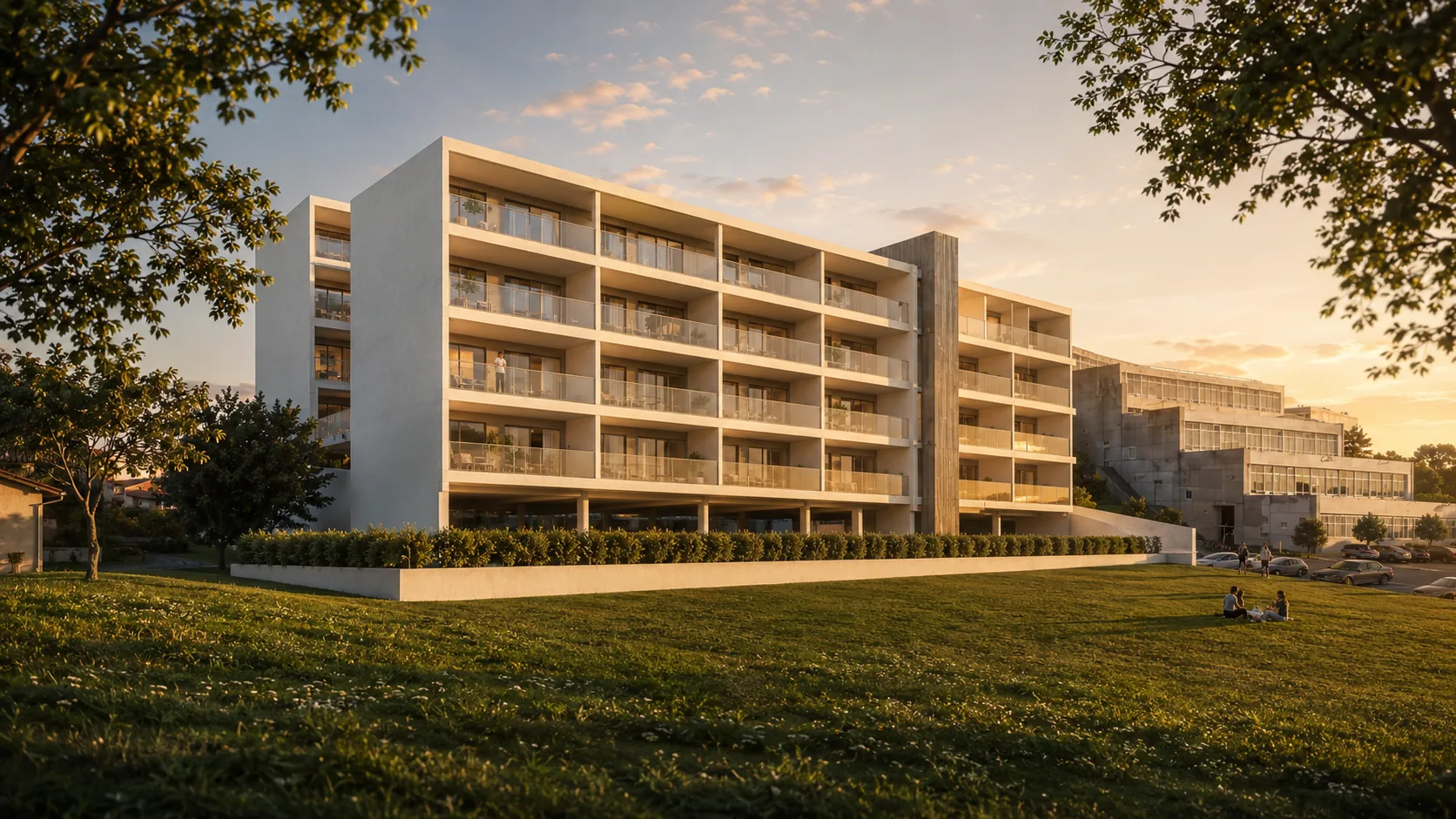 Render exterior residencial Torrelavega — 212 viviendas Cantabria